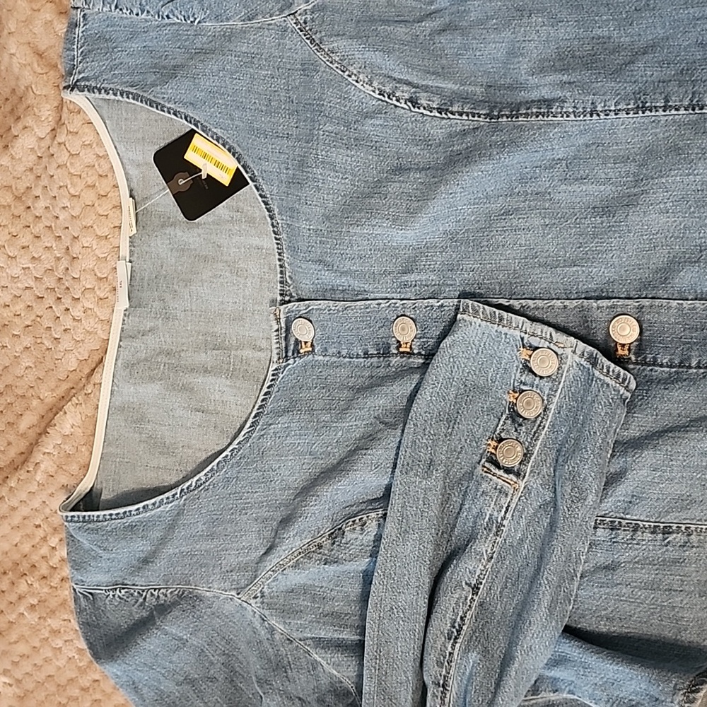 Levi's Blue Denim Button-Up Top XXL - Picture 1 of 8